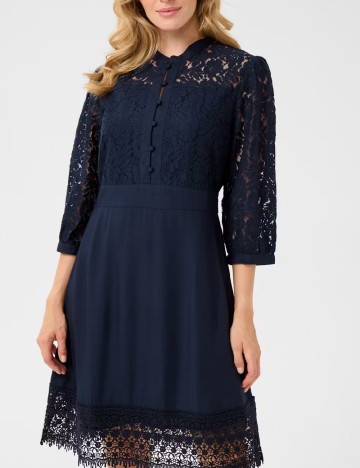 Rochie scurta Cream, bleumarin