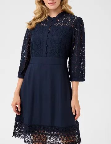 Rochie scurta Cream, bleumarin