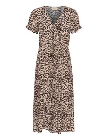 Rochie medie Cream, animal print