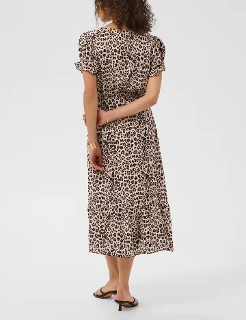Rochie medie Cream, animal print