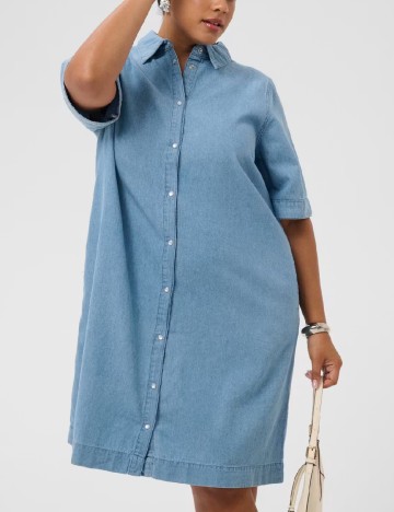 Rochie medie Kaffe Curve, albastru