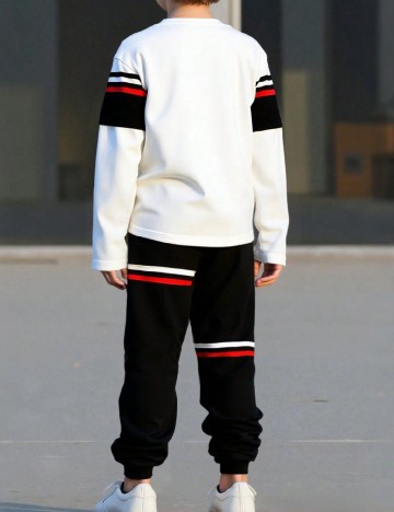 Compleu Shein Kids, alb/negru