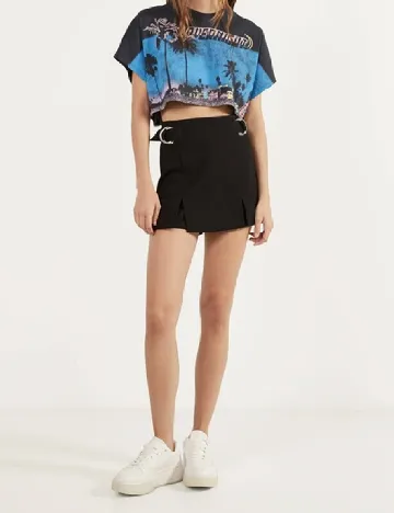 Fusta pantalon Bershka, negru