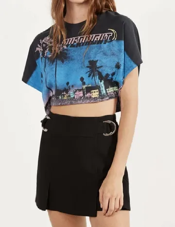 Fusta pantalon Bershka, negru