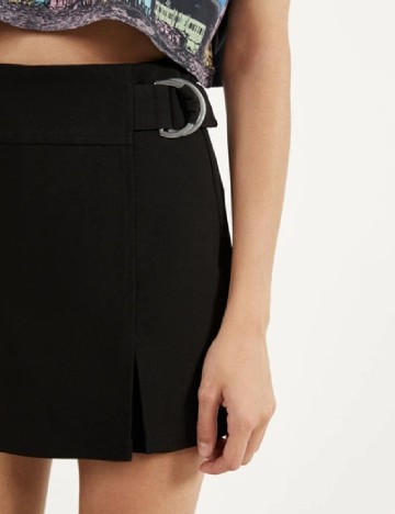 Fusta pantalon Bershka, negru