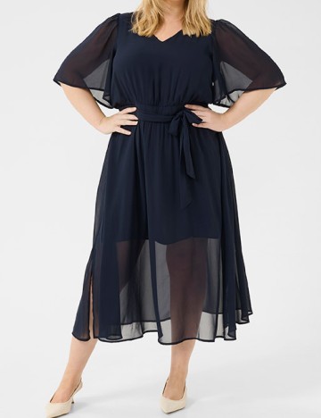 Rochie medie Kaffe Curve, bleumarin