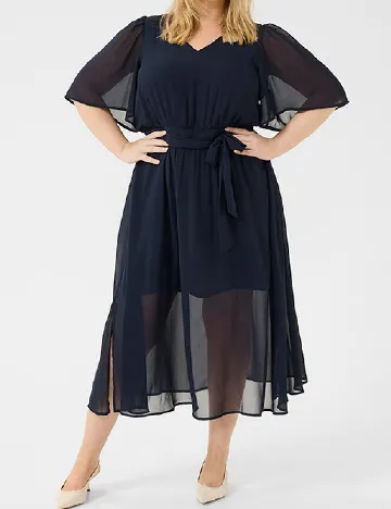 Rochie medie Kaffe Curve, bleumarin