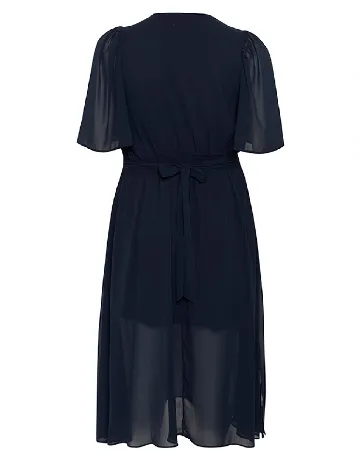 Rochie medie Kaffe Curve, bleumarin