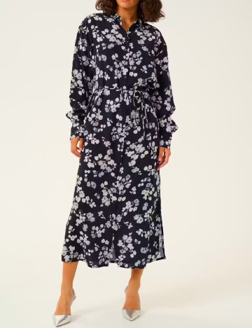 Rochie medie Kaffe, bleumarin inchis
