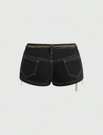 Pantaloni scurti Romwe Plus Size, negru