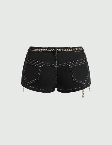 Pantaloni scurti Romwe Plus Size, negru