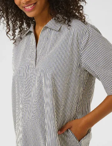 Rochie scurta Kaffe, alb/albastru