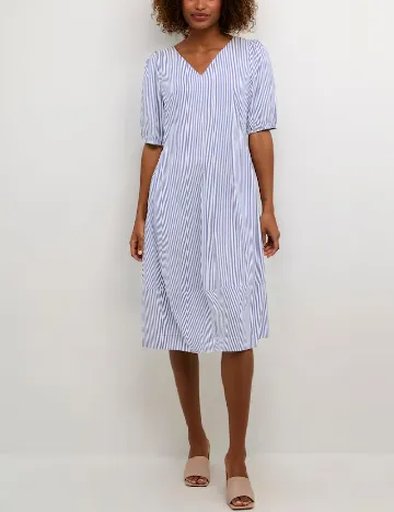 Rochie medie Culture, albastru/alb