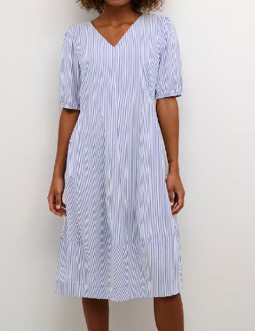 Rochie medie Culture, albastru/alb