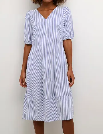 Rochie medie Culture, albastru/alb