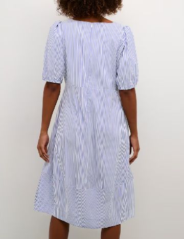 Rochie medie Culture, albastru/alb