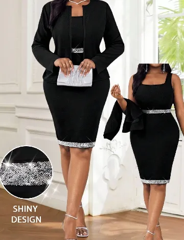 Set rochie si bluza SHEIN CURVE, negru