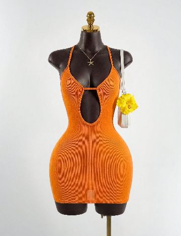Rochie scurta SHEIN, portocaliu
