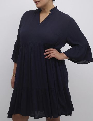 Rochie scurta Kaffe Curve, bleumarin