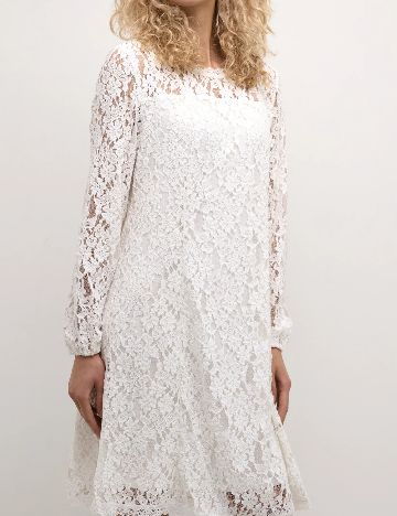 Rochie scurta Cream, alb