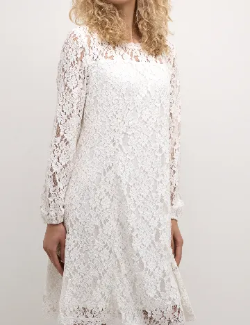 Rochie scurta Cream, alb