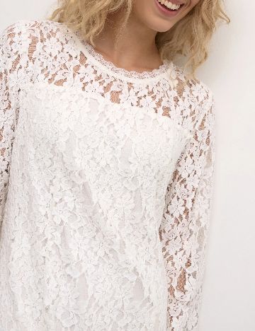 Rochie scurta Cream, alb
