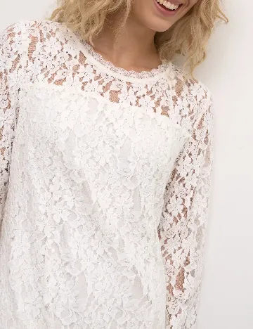 Rochie scurta Cream, alb