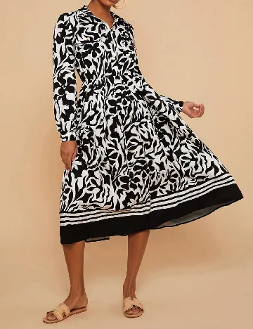 Rochie medie SHEIN, negru/alb