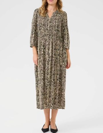 Rochie medie Bon a Parte, crem/maro