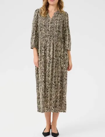 Rochie medie Bon a Parte, crem/maro