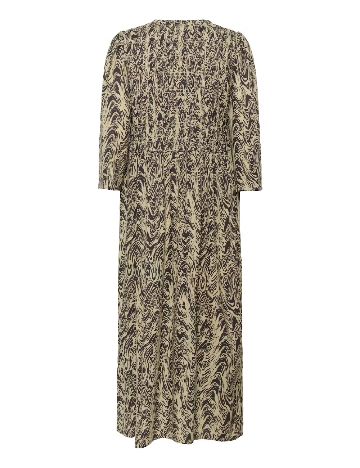 Rochie medie Bon a Parte, crem/maro