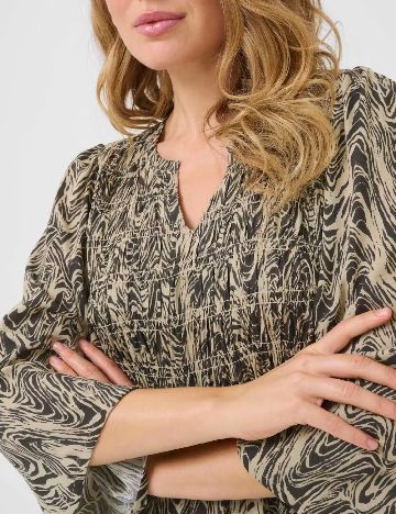 Rochie medie Bon a Parte, crem/maro