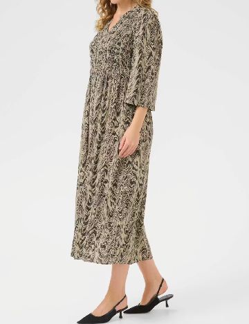 Rochie medie Bon a Parte, crem/maro