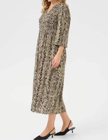 Rochie medie Bon a Parte, crem/maro