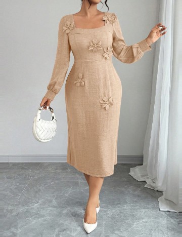 Rochie medie SHEIN CURVE, maro