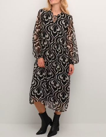 Rochie medie Bon a Parte, alb/negru