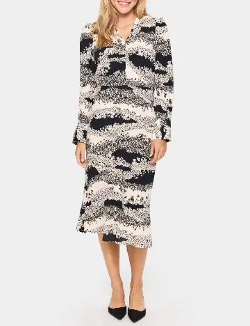 Rochie medie Saint Tropez, crem/negru