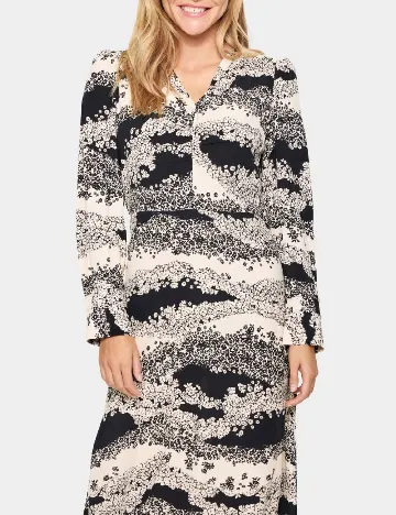 Rochie medie Saint Tropez, crem/negru