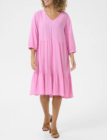 Rochie medie Cream, roz