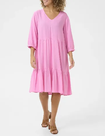 Rochie medie Cream, roz