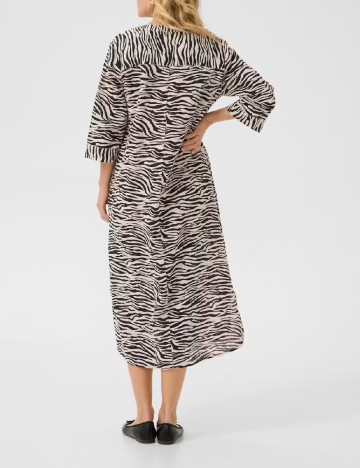 Rochie medie Cream, bej/negru