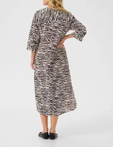 Rochie medie Cream, bej/negru