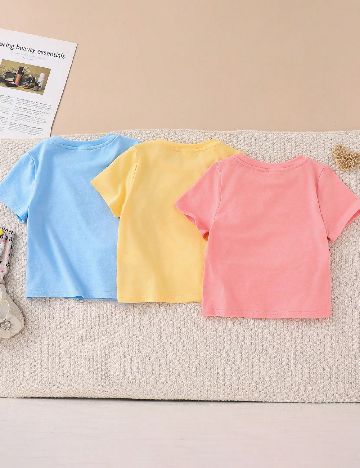 Set Tricouri 3 bucati Shein Kids, mix culori