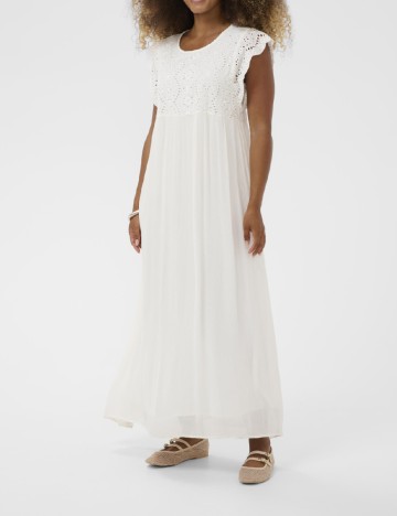 Rochie lunga Cream, alb