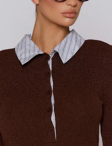 Bluza Musera, maro/albastru