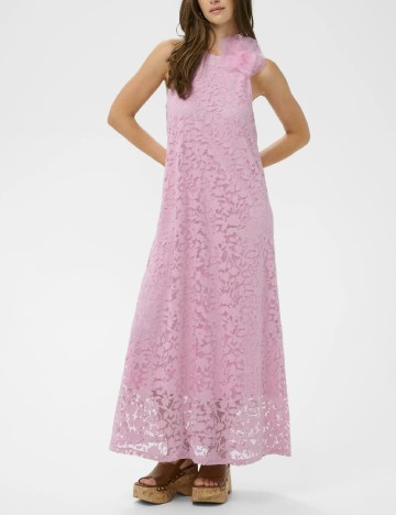Rochie lunga Cream, roz
