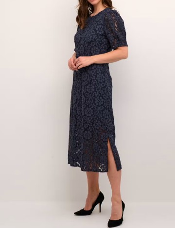 Rochie medie Cream, bleumarin