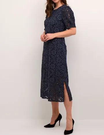 Rochie medie Cream, bleumarin