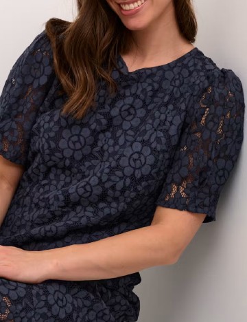 Rochie medie Cream, bleumarin