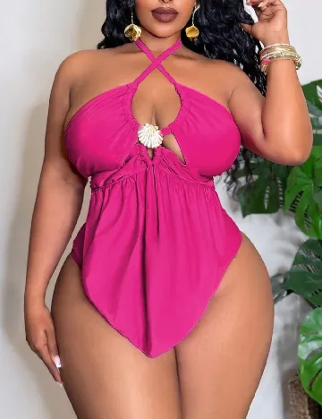 Costum de baie SHEIN CURVE, magenta